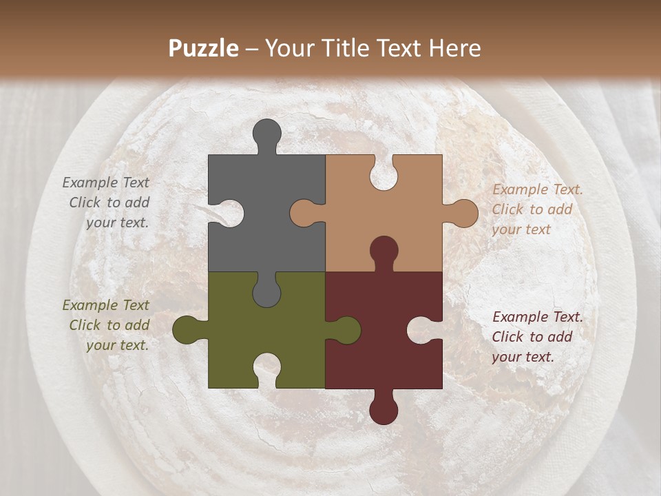 A Plate Of Bread On A Wooden Table PowerPoint Template