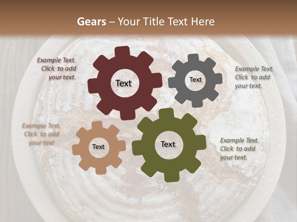 A Plate Of Bread On A Wooden Table PowerPoint Template