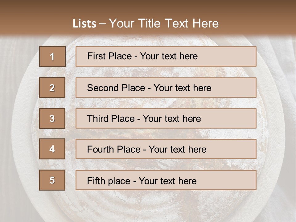 A Plate Of Bread On A Wooden Table PowerPoint Template