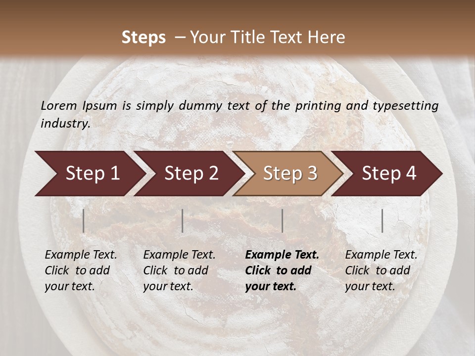A Plate Of Bread On A Wooden Table PowerPoint Template