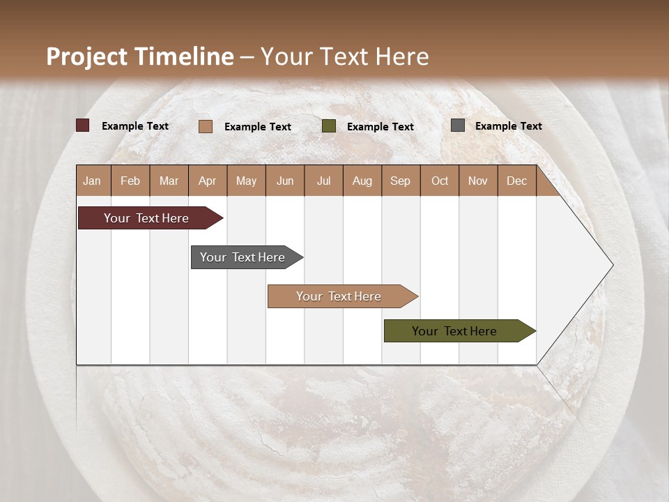 A Plate Of Bread On A Wooden Table PowerPoint Template