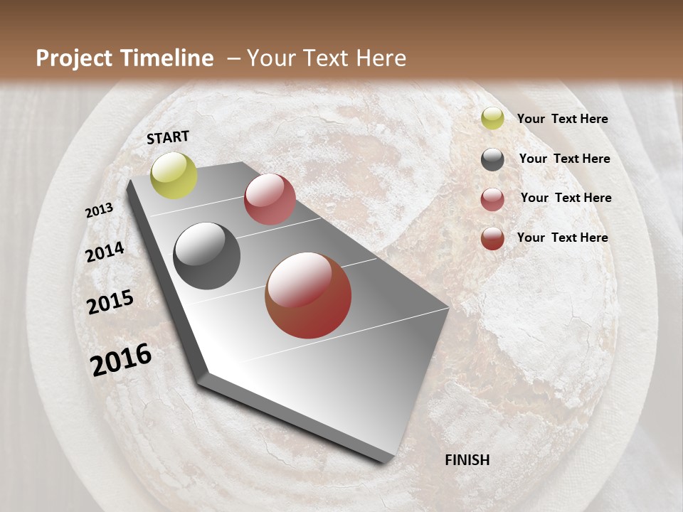 A Plate Of Bread On A Wooden Table PowerPoint Template