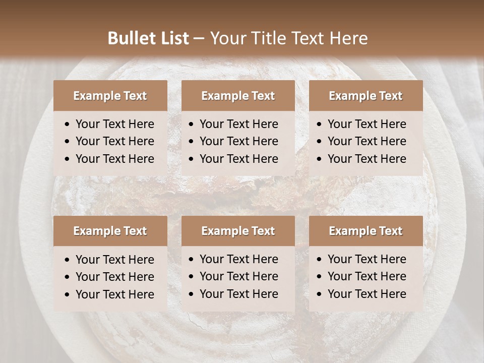 A Plate Of Bread On A Wooden Table PowerPoint Template