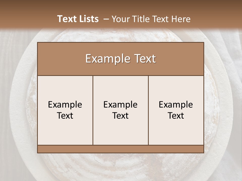 A Plate Of Bread On A Wooden Table PowerPoint Template