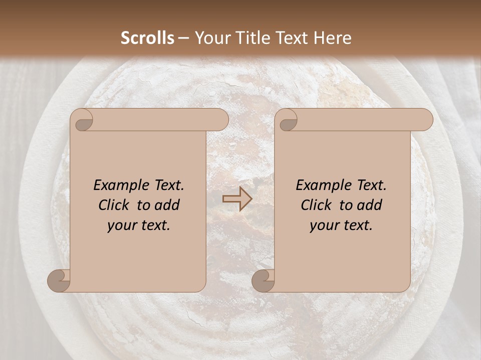 A Plate Of Bread On A Wooden Table PowerPoint Template