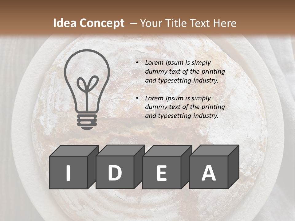 A Plate Of Bread On A Wooden Table PowerPoint Template
