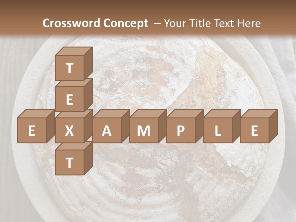 A Plate Of Bread On A Wooden Table PowerPoint Template