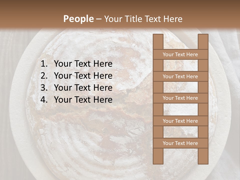 A Plate Of Bread On A Wooden Table PowerPoint Template