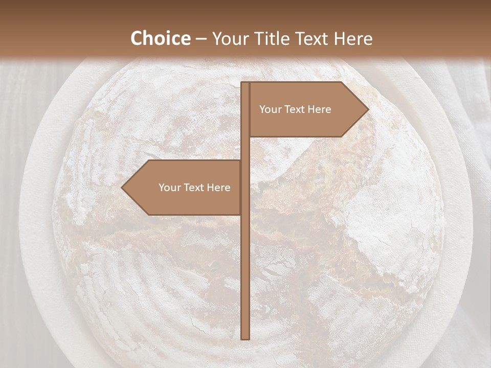 A Plate Of Bread On A Wooden Table PowerPoint Template