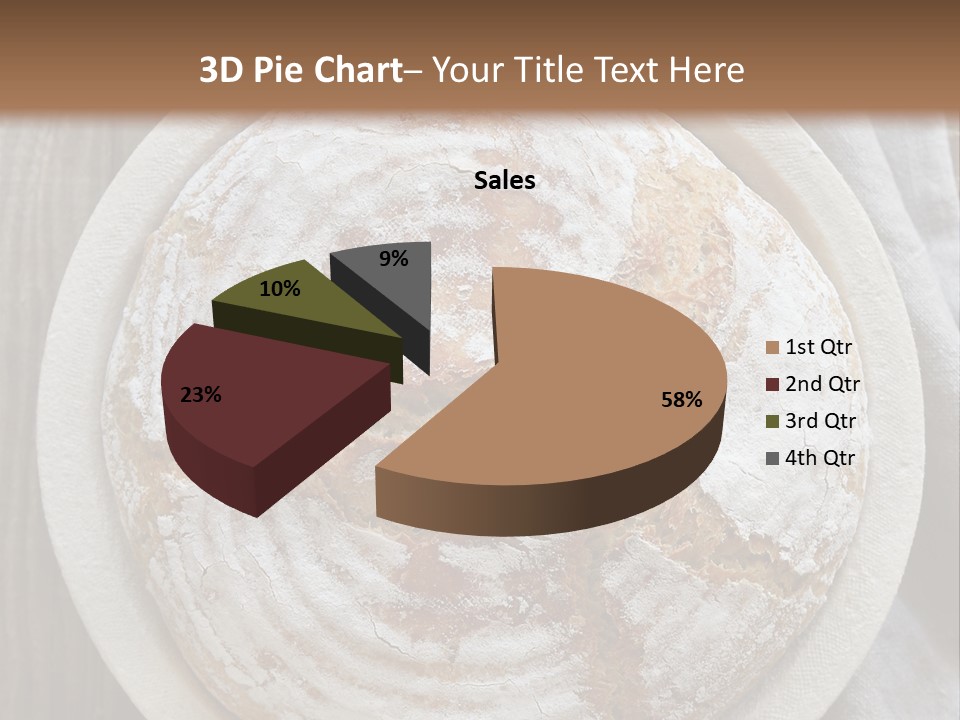 A Plate Of Bread On A Wooden Table PowerPoint Template