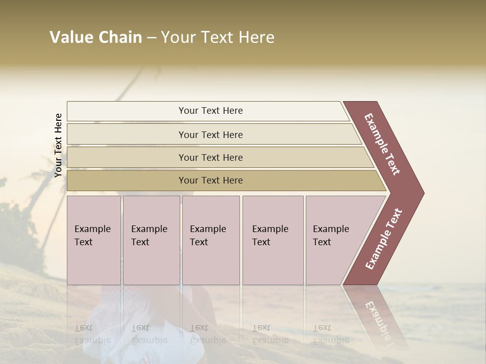 A Little Girl Sitting On The Beach With A Palm Tree In The Background PowerPoint Template