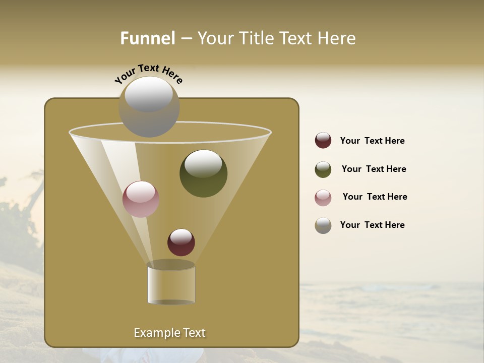 A Little Girl Sitting On The Beach With A Palm Tree In The Background PowerPoint Template