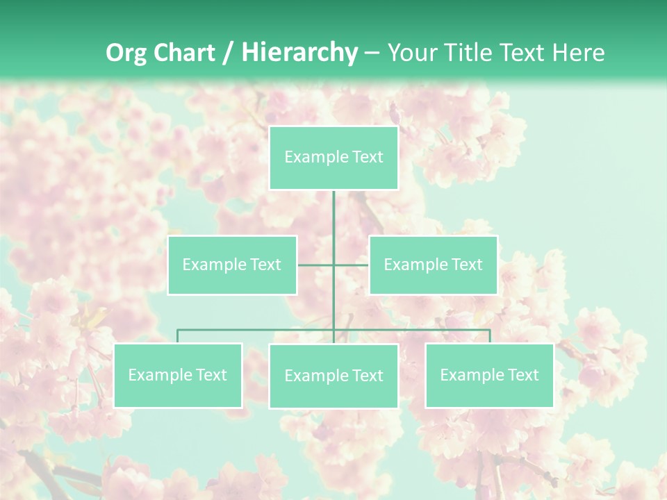 Pink Flowers On A Green Background Powerpoint Template PowerPoint Template