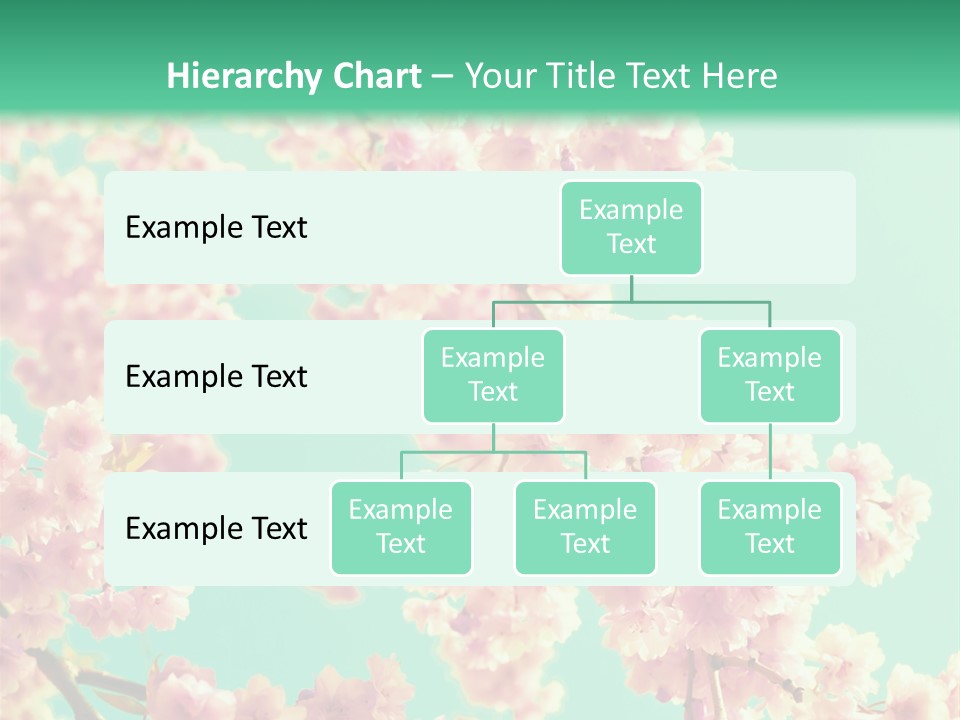Pink Flowers On A Green Background Powerpoint Template PowerPoint Template
