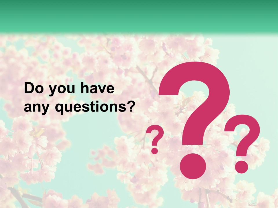 Pink Flowers On A Green Background Powerpoint Template PowerPoint Template