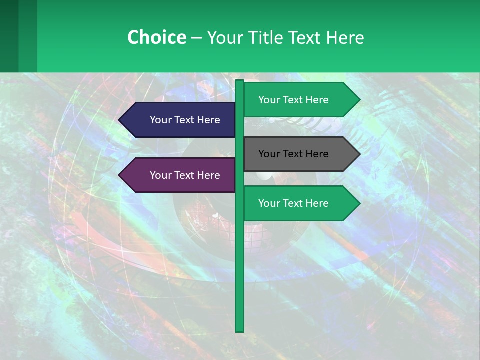A Colorful Eye With An Abstract Background PowerPoint Template
