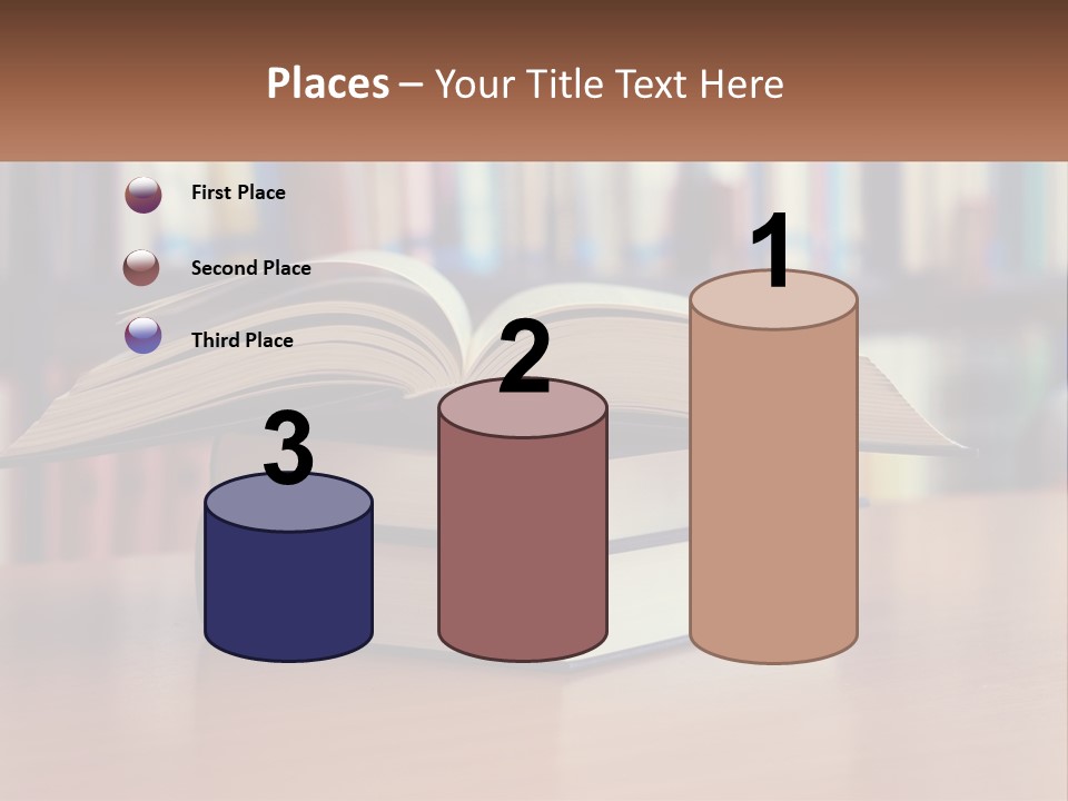 An Open Book Sitting On Top Of A Wooden Table PowerPoint Template