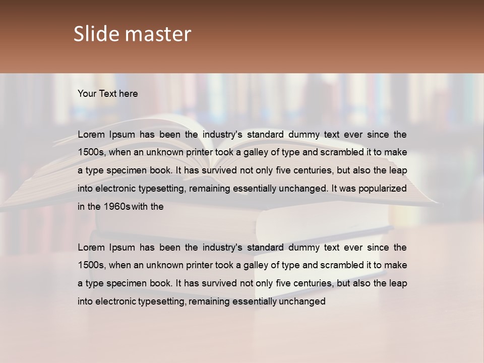 An Open Book Sitting On Top Of A Wooden Table PowerPoint Template