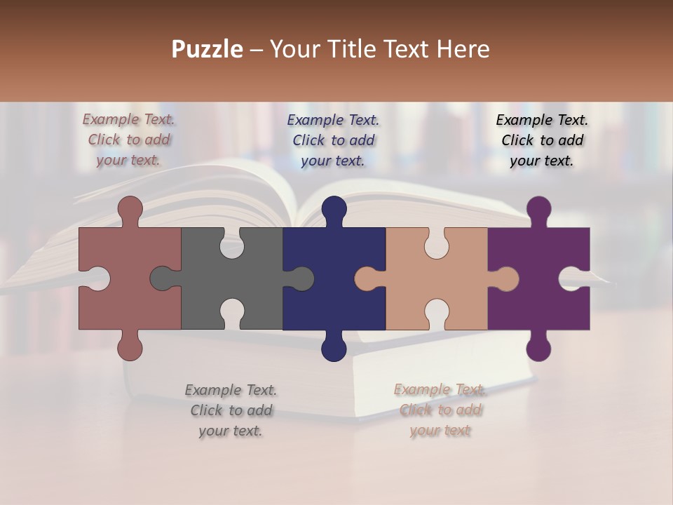 An Open Book Sitting On Top Of A Wooden Table PowerPoint Template