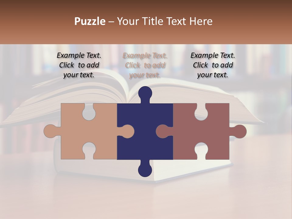 An Open Book Sitting On Top Of A Wooden Table PowerPoint Template