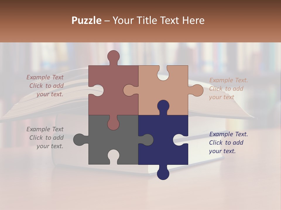 An Open Book Sitting On Top Of A Wooden Table PowerPoint Template