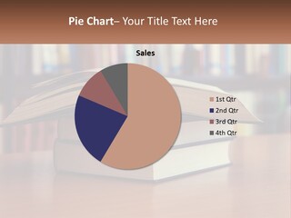 An Open Book Sitting On Top Of A Wooden Table PowerPoint Template