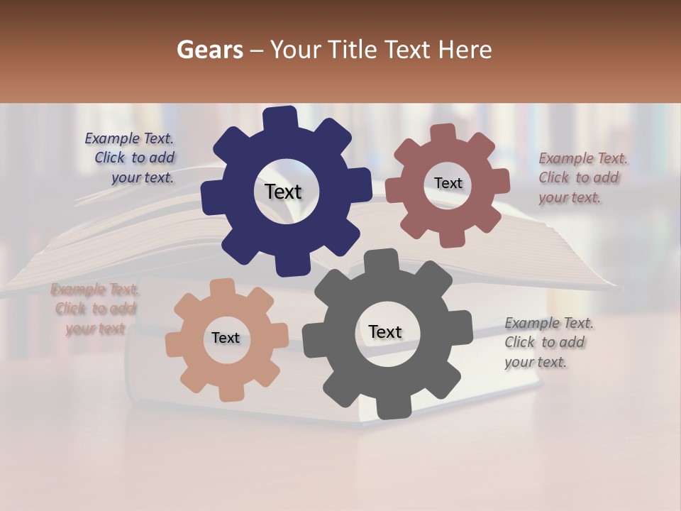 An Open Book Sitting On Top Of A Wooden Table PowerPoint Template