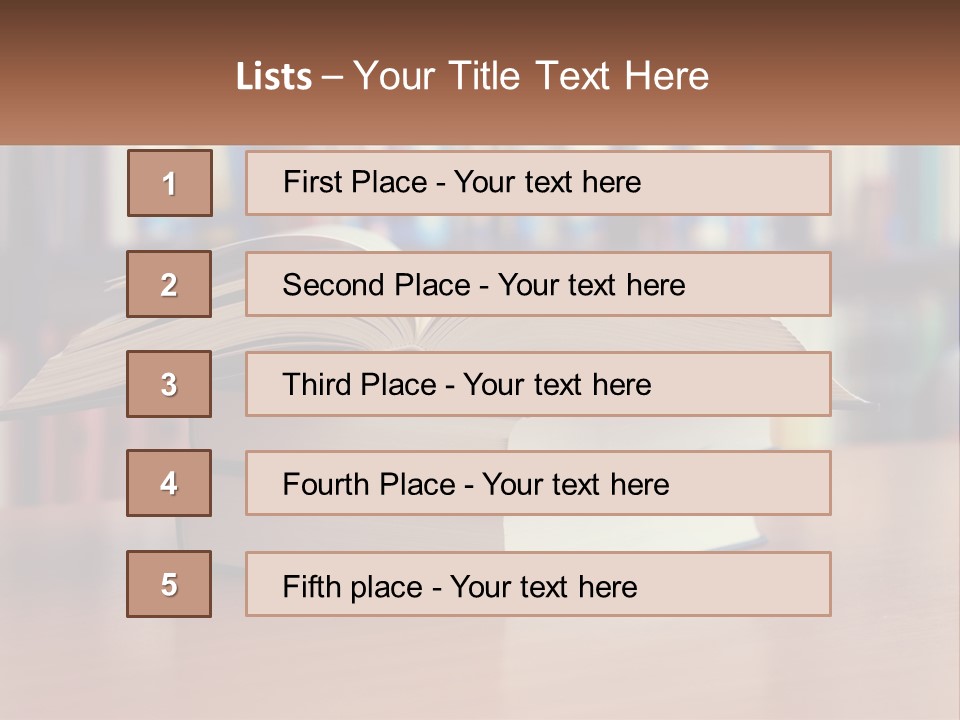 An Open Book Sitting On Top Of A Wooden Table PowerPoint Template