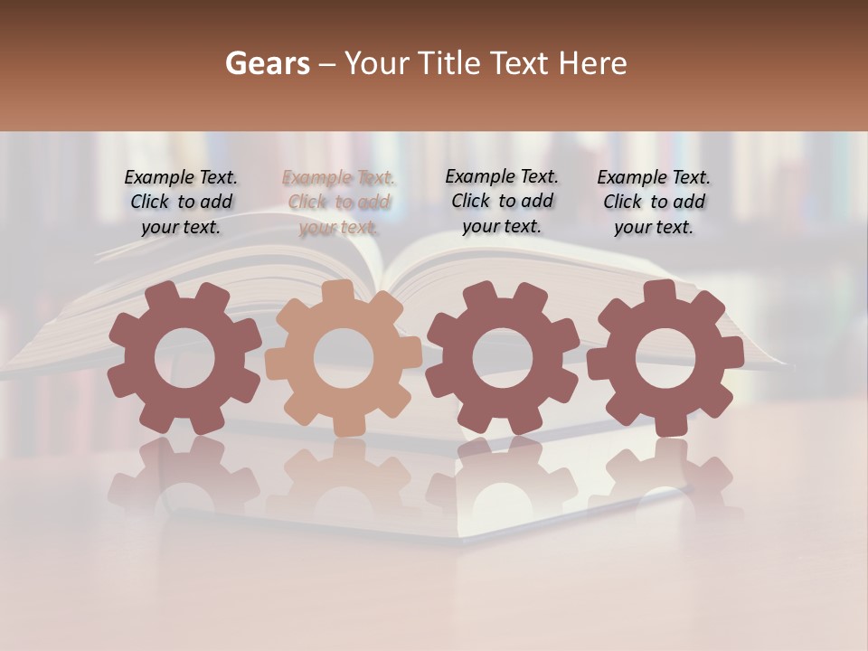 An Open Book Sitting On Top Of A Wooden Table PowerPoint Template