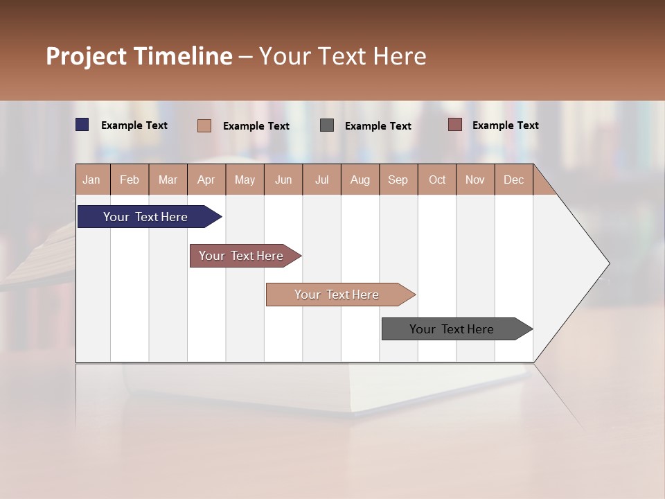 An Open Book Sitting On Top Of A Wooden Table PowerPoint Template