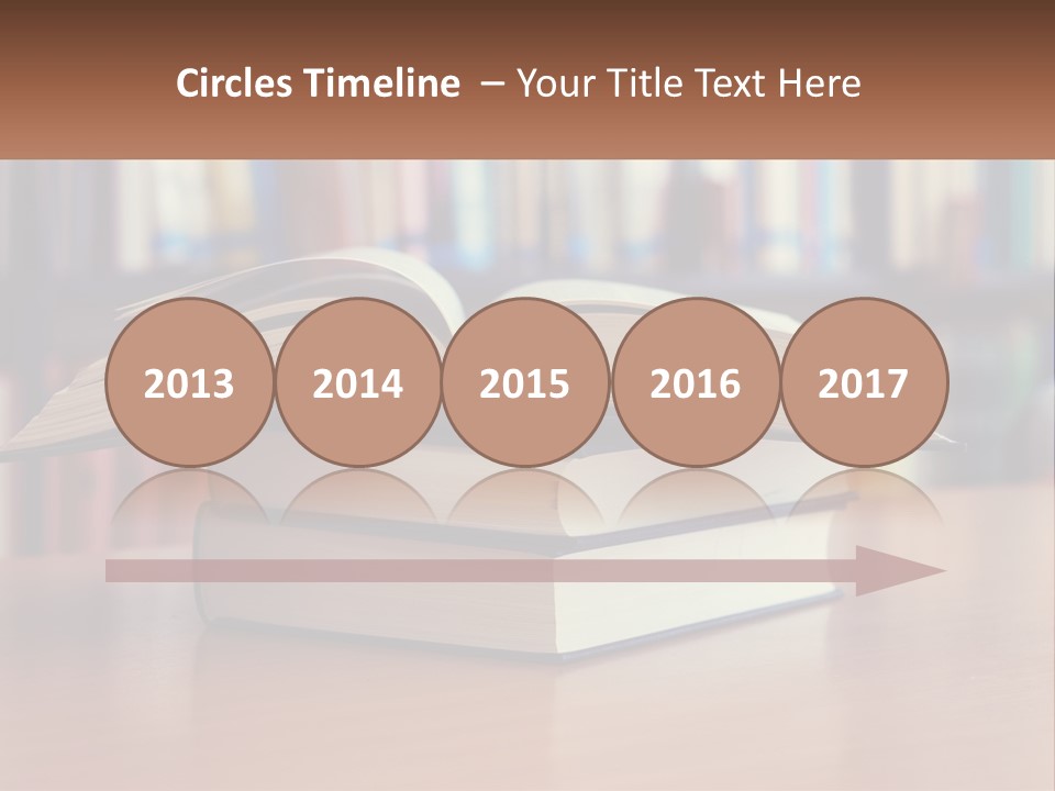 An Open Book Sitting On Top Of A Wooden Table PowerPoint Template