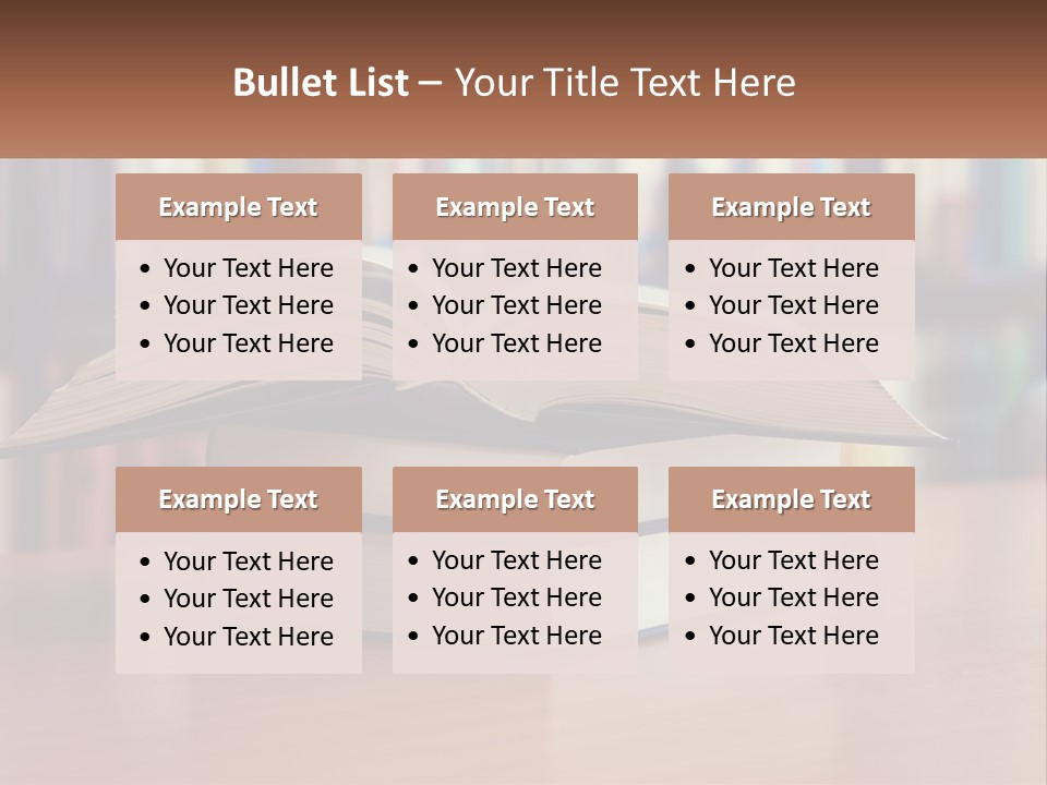 An Open Book Sitting On Top Of A Wooden Table PowerPoint Template