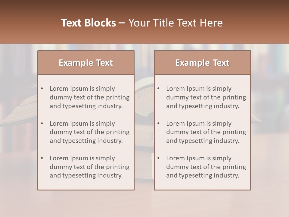 An Open Book Sitting On Top Of A Wooden Table PowerPoint Template