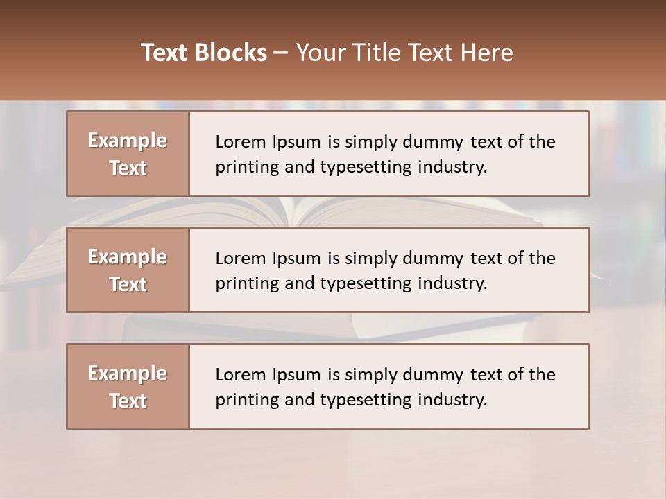 An Open Book Sitting On Top Of A Wooden Table PowerPoint Template