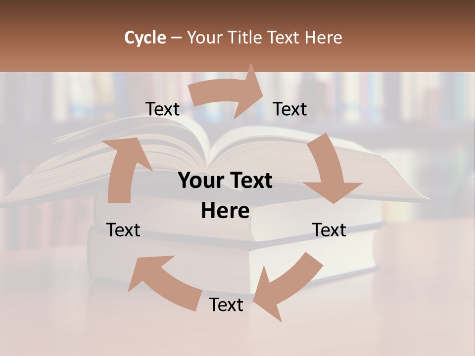 An Open Book Sitting On Top Of A Wooden Table PowerPoint Template
