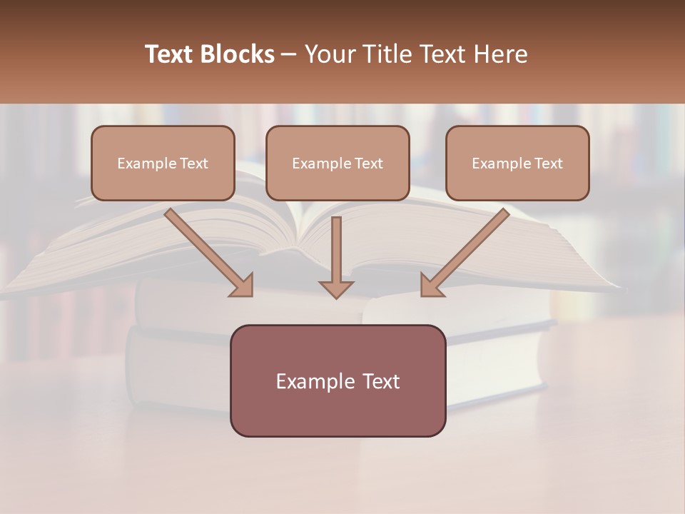An Open Book Sitting On Top Of A Wooden Table PowerPoint Template