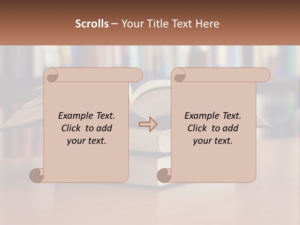 An Open Book Sitting On Top Of A Wooden Table PowerPoint Template