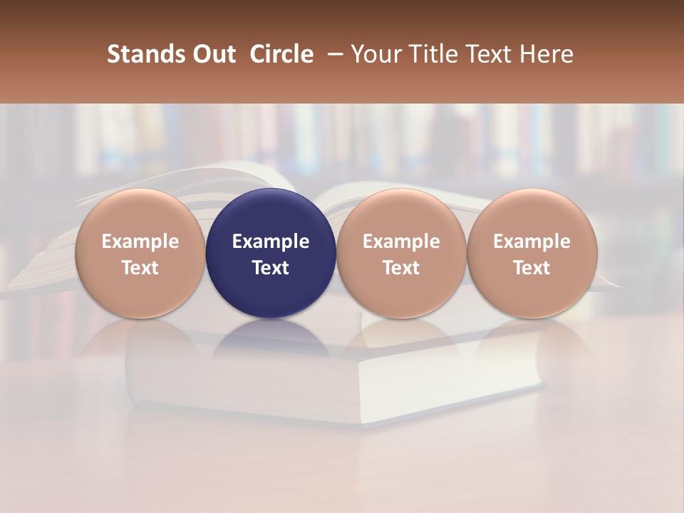 An Open Book Sitting On Top Of A Wooden Table PowerPoint Template