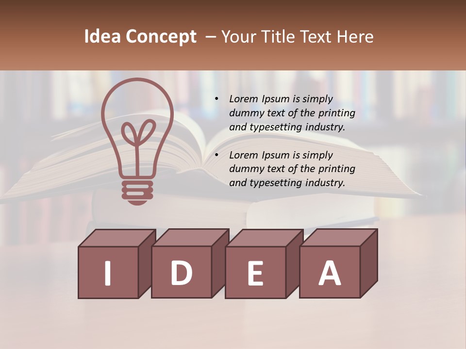 An Open Book Sitting On Top Of A Wooden Table PowerPoint Template