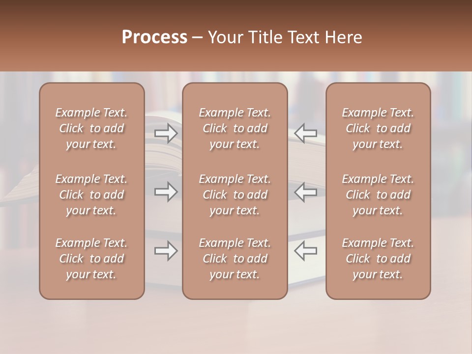 An Open Book Sitting On Top Of A Wooden Table PowerPoint Template