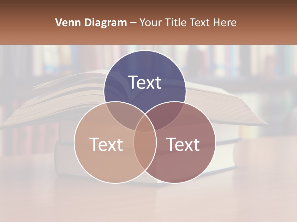 An Open Book Sitting On Top Of A Wooden Table PowerPoint Template