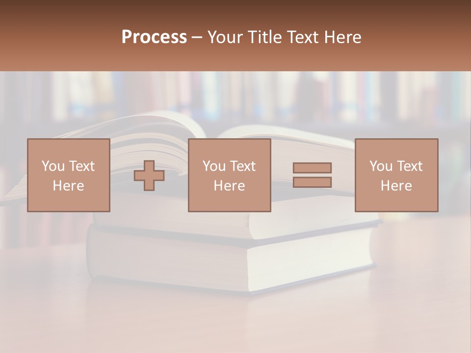 An Open Book Sitting On Top Of A Wooden Table PowerPoint Template