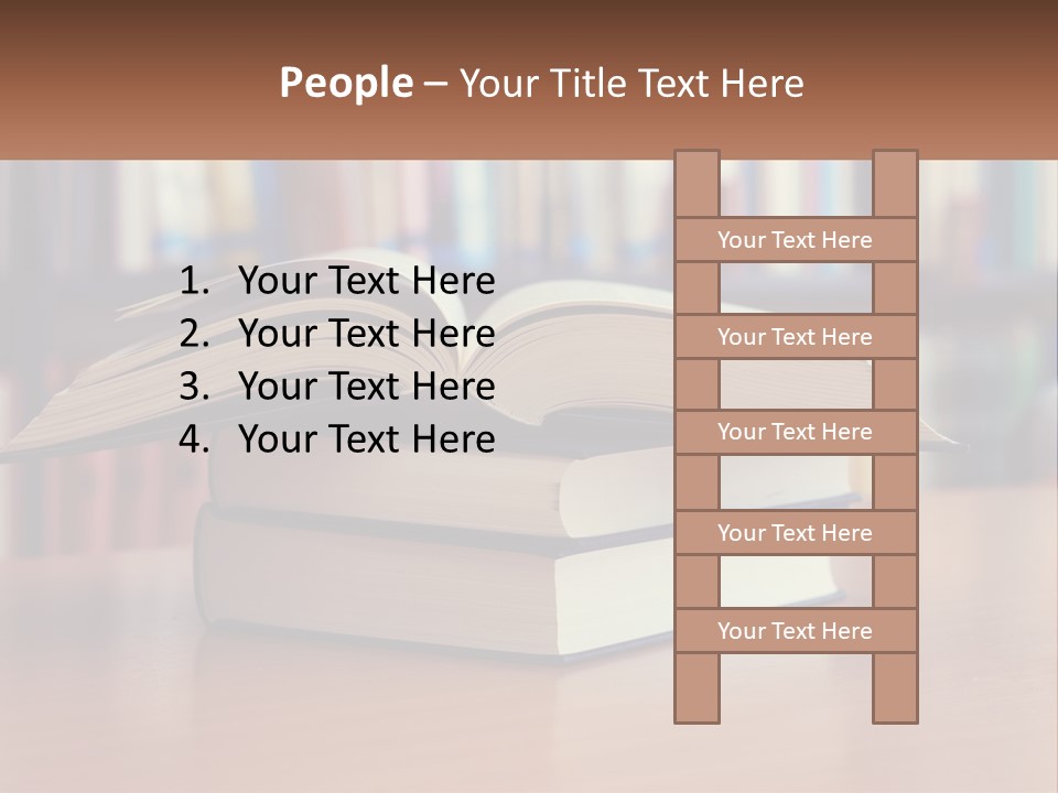 An Open Book Sitting On Top Of A Wooden Table PowerPoint Template