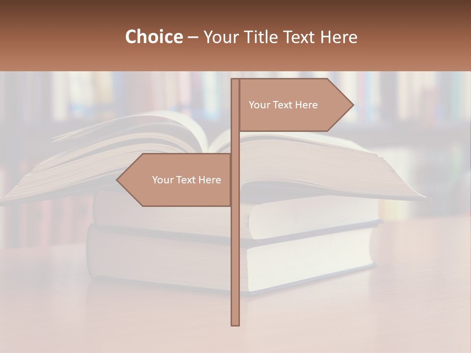 An Open Book Sitting On Top Of A Wooden Table PowerPoint Template