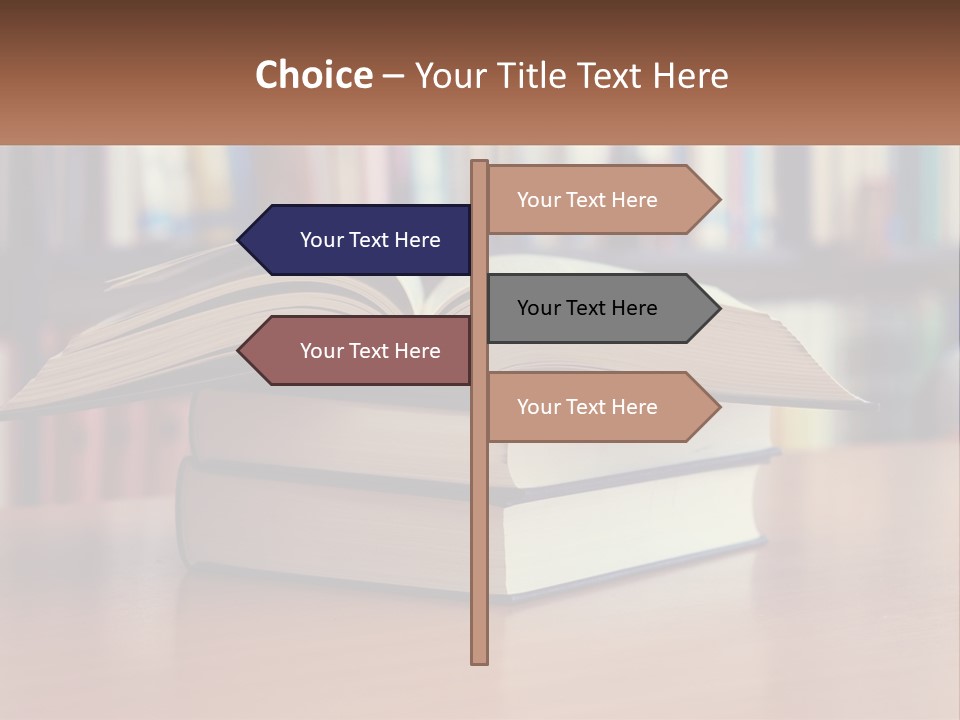 An Open Book Sitting On Top Of A Wooden Table PowerPoint Template