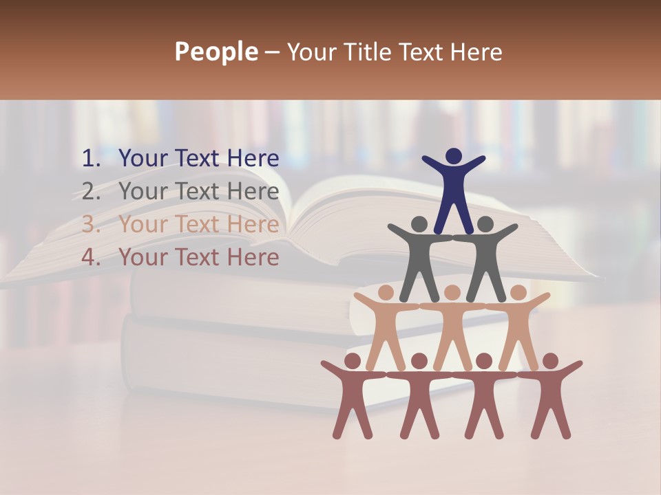 An Open Book Sitting On Top Of A Wooden Table PowerPoint Template