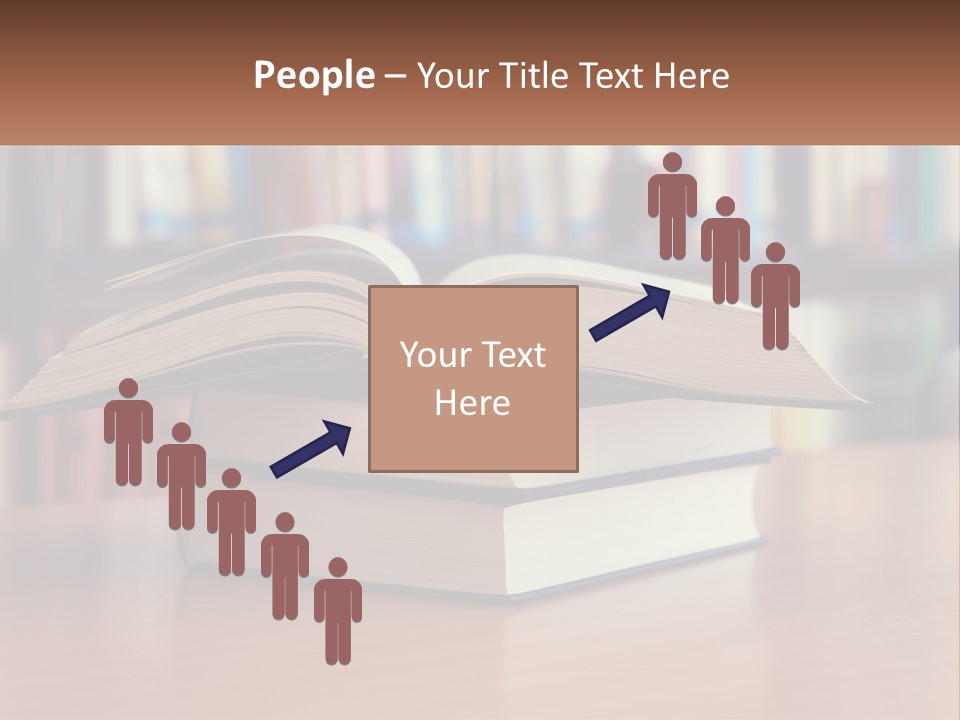 An Open Book Sitting On Top Of A Wooden Table PowerPoint Template