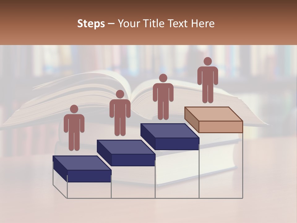 An Open Book Sitting On Top Of A Wooden Table PowerPoint Template