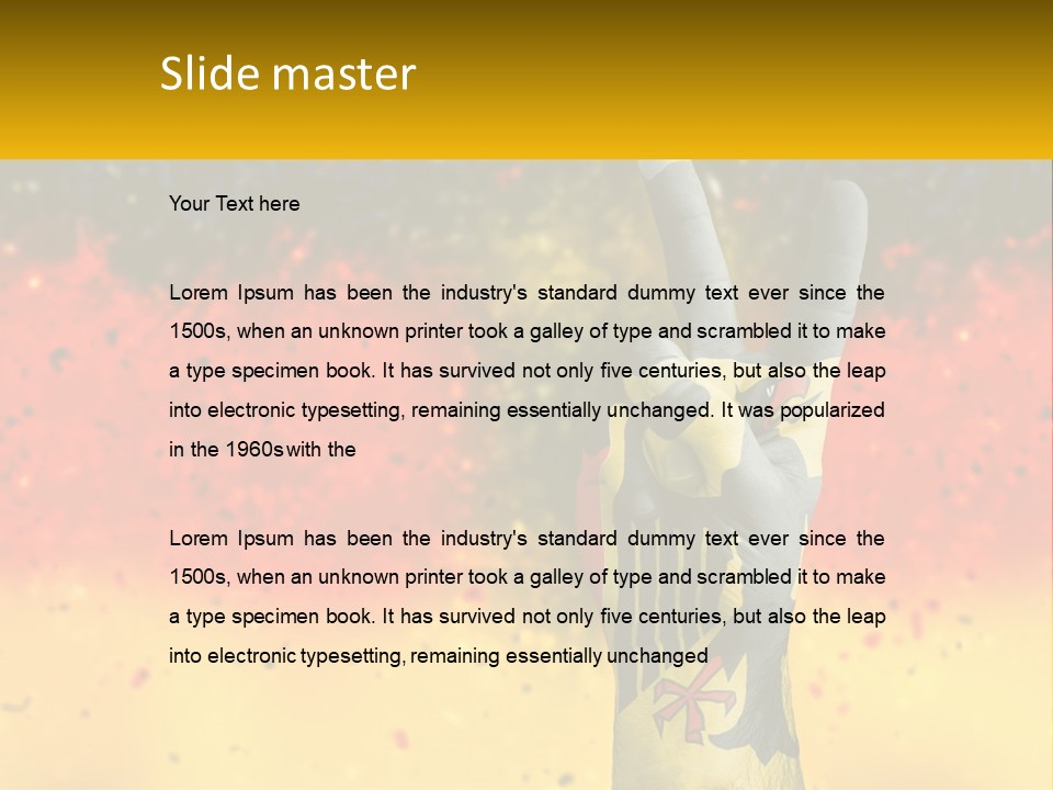 A Hand With A Peace Sign Painted On It PowerPoint Template