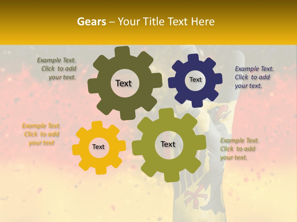 A Hand With A Peace Sign Painted On It PowerPoint Template